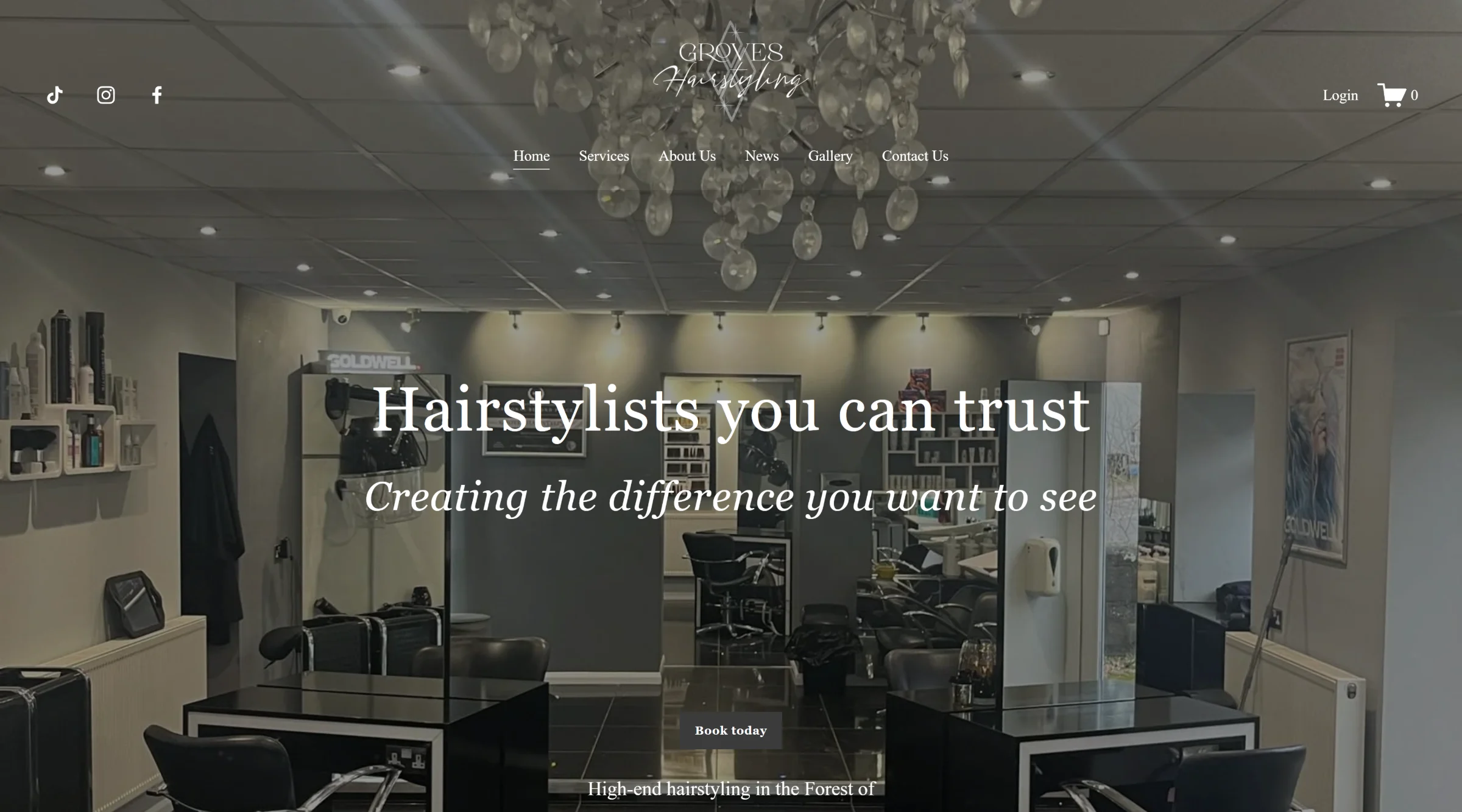 The Groves Hairstyling website