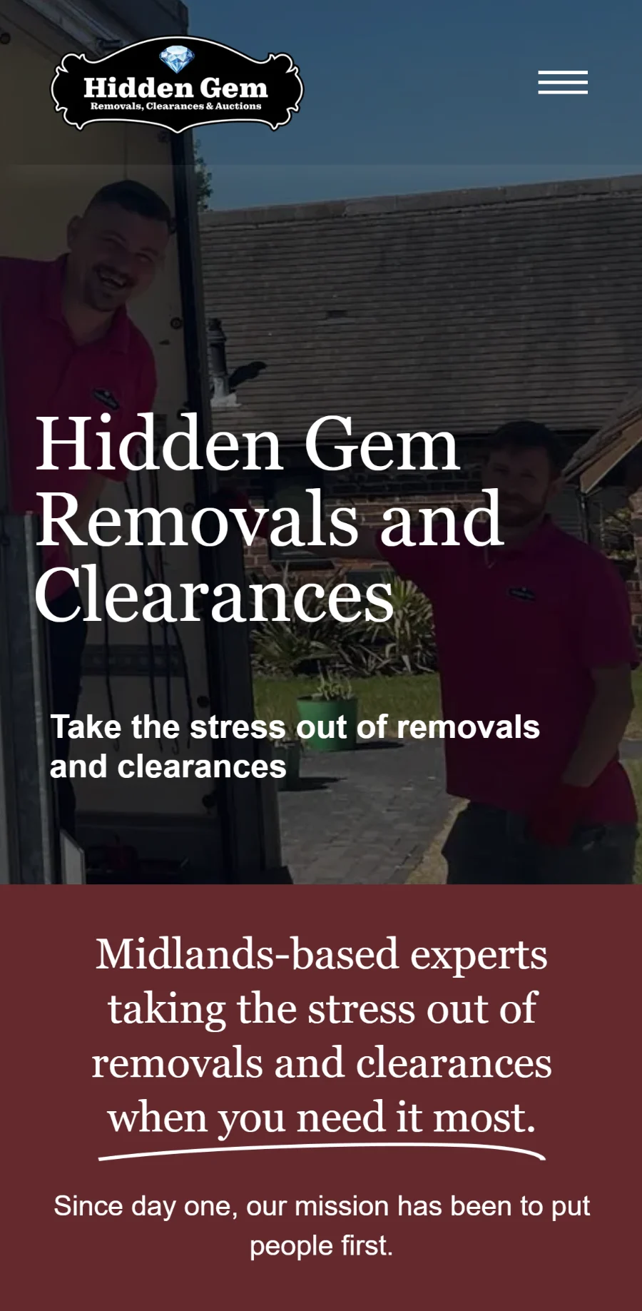 The Hidden Gem website on a phone